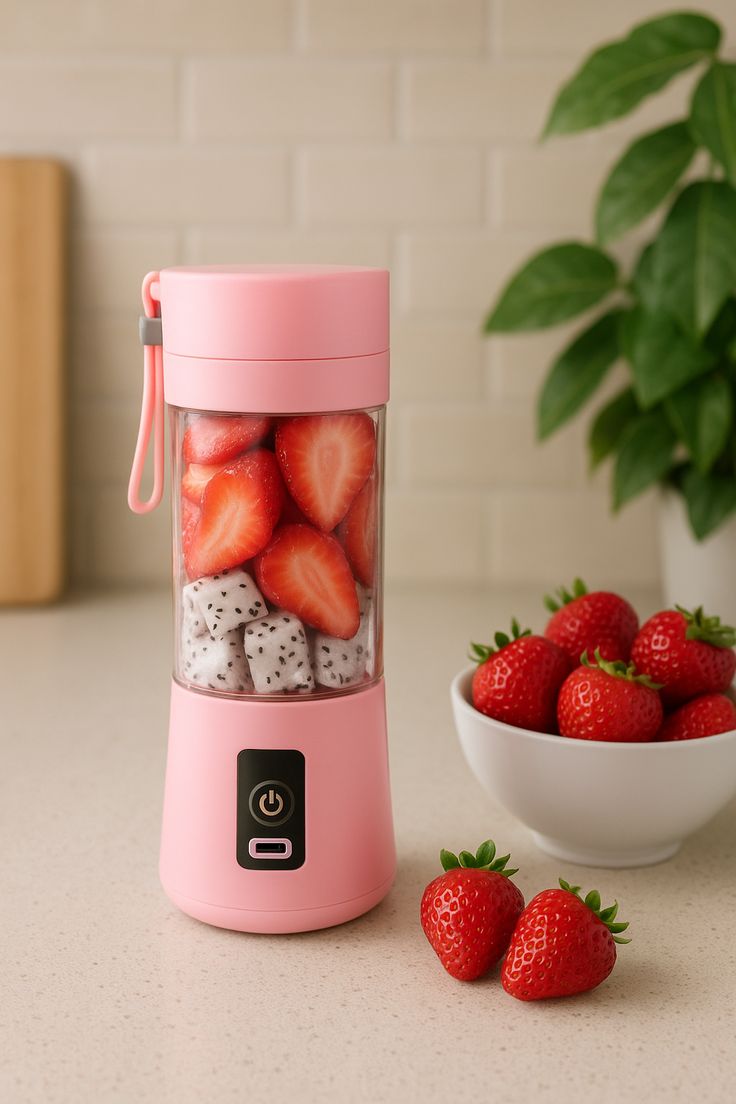 Portable USB Rechargeable Blender with LED Light – Mini Juicer for Smoothies & Shakes